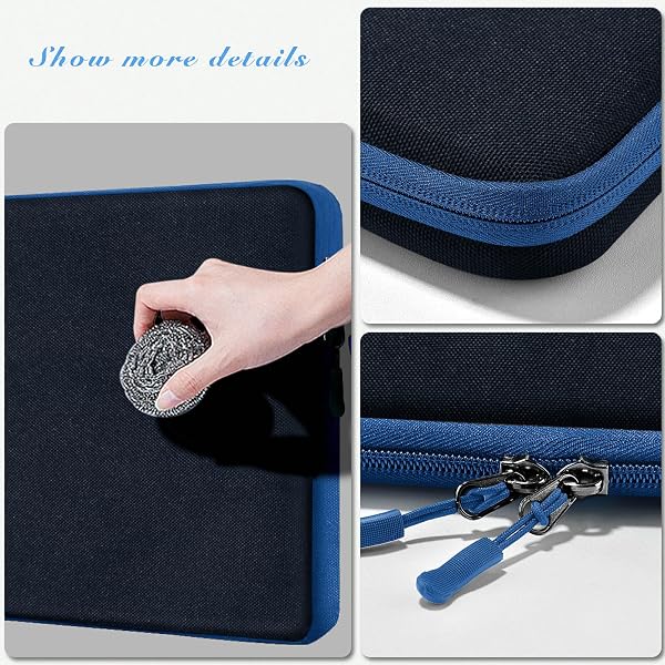 HSEOK 15,6" Funda para Computadora Portátil, Funda Impermeable a Prueba de Golpes con Bolsillo Lateral, Compatible con MacBook Pro 16"/15" y la Mayoría de Las PC de 15" 15,6" 16",B02K03 - 4