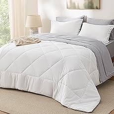 Full Size Luxury Faux Fur Comforter Set - Soft & Breathable 7-Piece Bedding Collection - 1 Comforter, 1 Fitted Sheet, 1 Flat, 2 Pillowcases, 2 Pillow Shams - Deep Pocket - Premium Quality, White