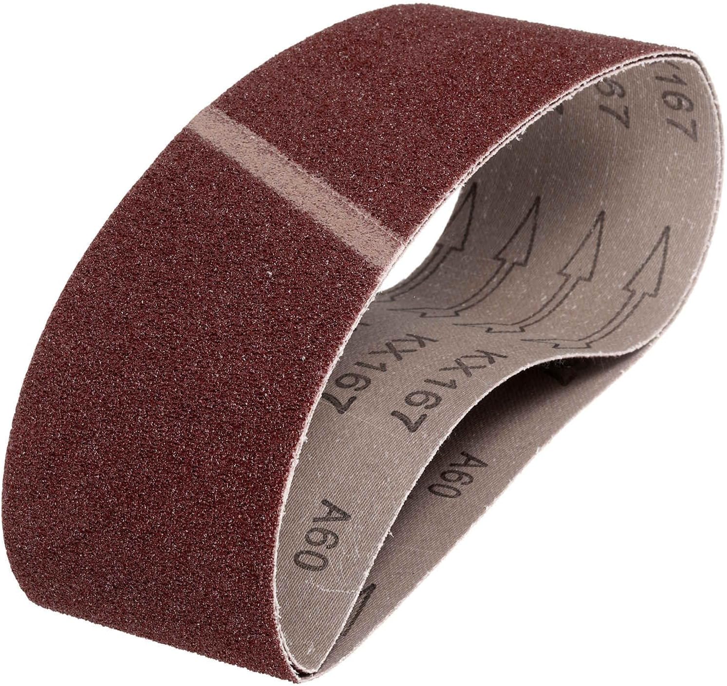 HARFINGTON 4 x 24 Inch Sanding Belts, 2 Pcs 60 Grits Aluminum Oxide Belt Sander Abrasive File Belt for Woodworking, Metal Polishing, Knife Sharpener