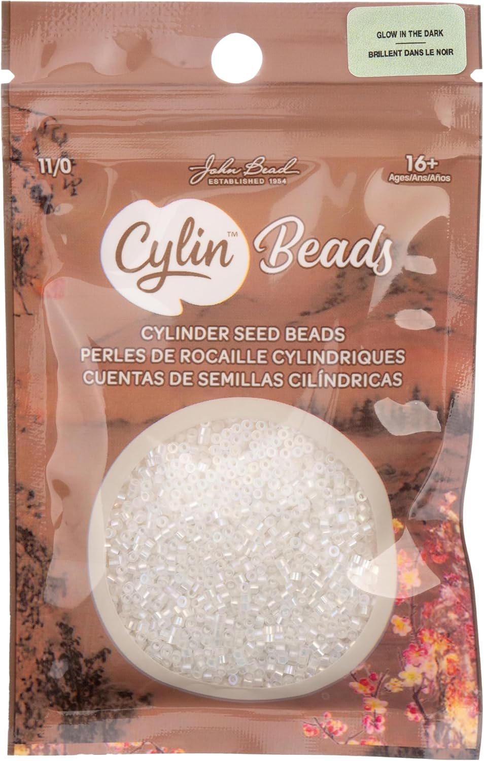 John Bead 25g Cylin Beads White to Turquoise Glow in Dark AB 11/0 Glass Cylindrical Seed Beads for Jewelry Bracelets Necklaces Earrings Making Embroidery