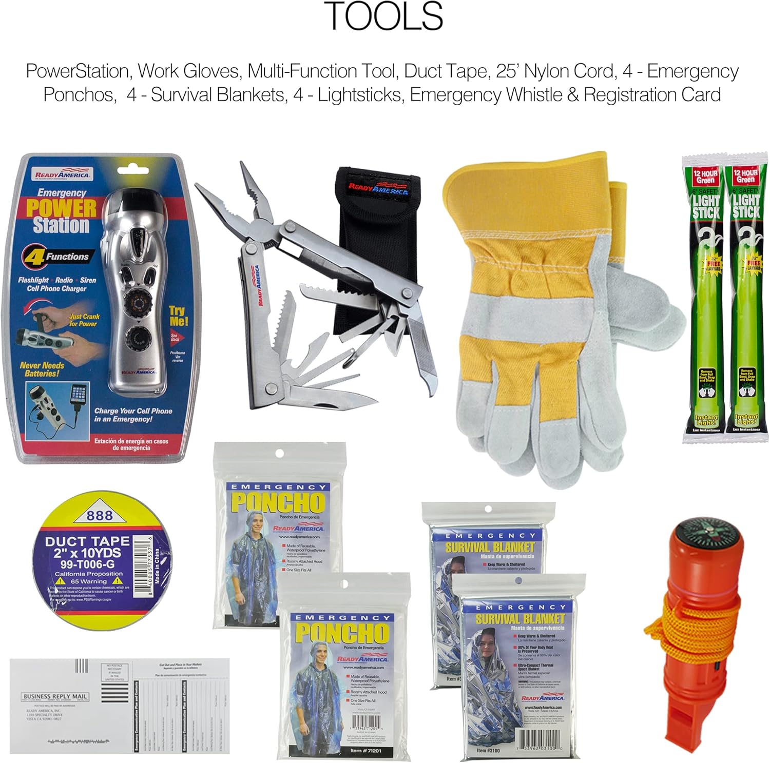 Ready America 72 Hour Deluxe Emergency Kit + Ready America 72 Hour Emergency Kit, 2-Person 3-Day Backpack