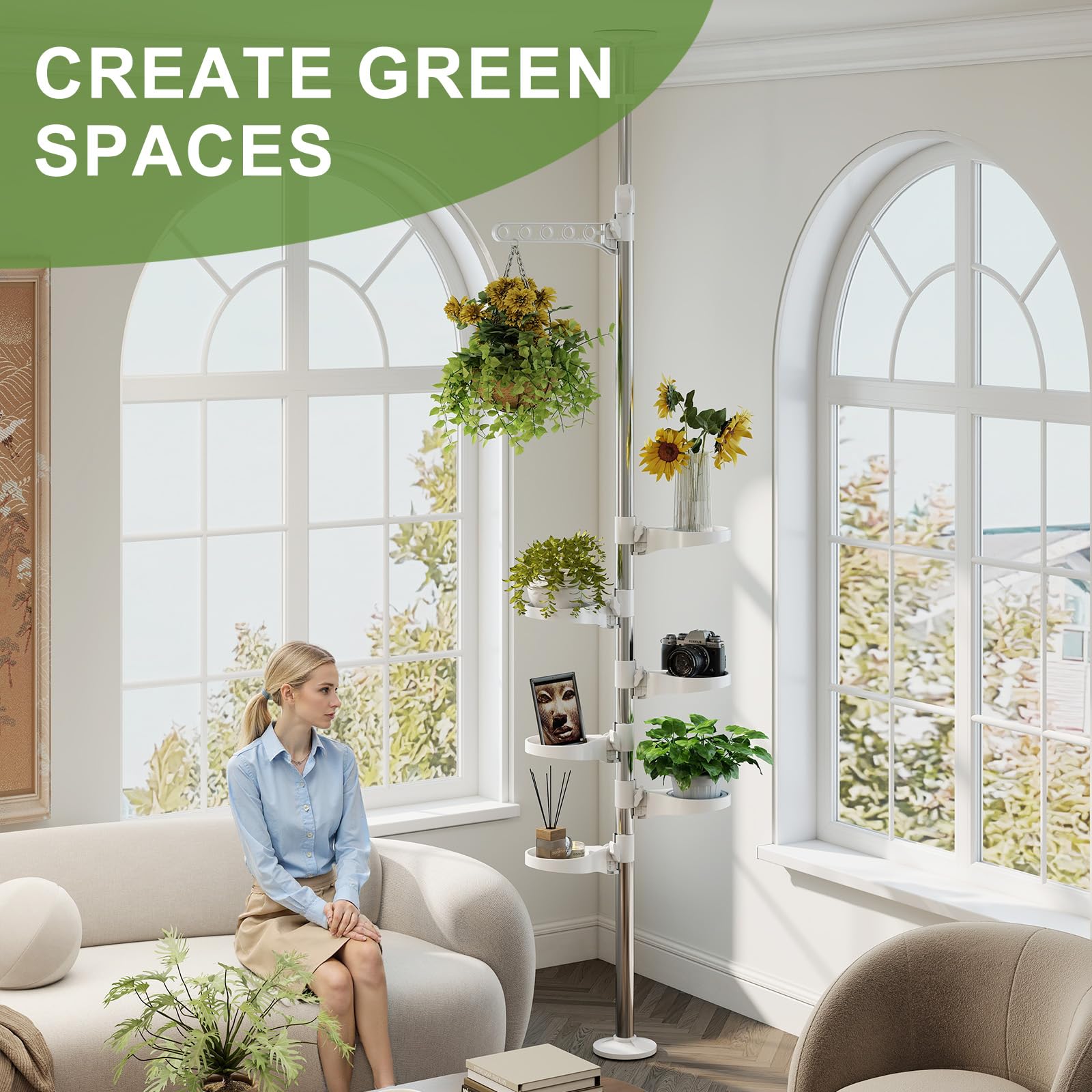 Amazon.com: BAOYOUNI 7-Layer Indoor Plant Stands Spring Tension