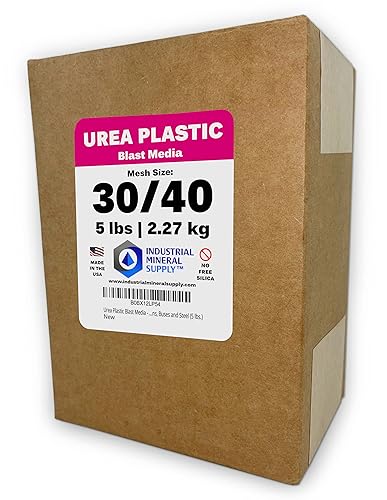 Urea Plastic Blast Media - Tamaño de malla 3040 - Abrasivo de plástico para quitar pintura y quitar revestimientos de automóviles, aviones,