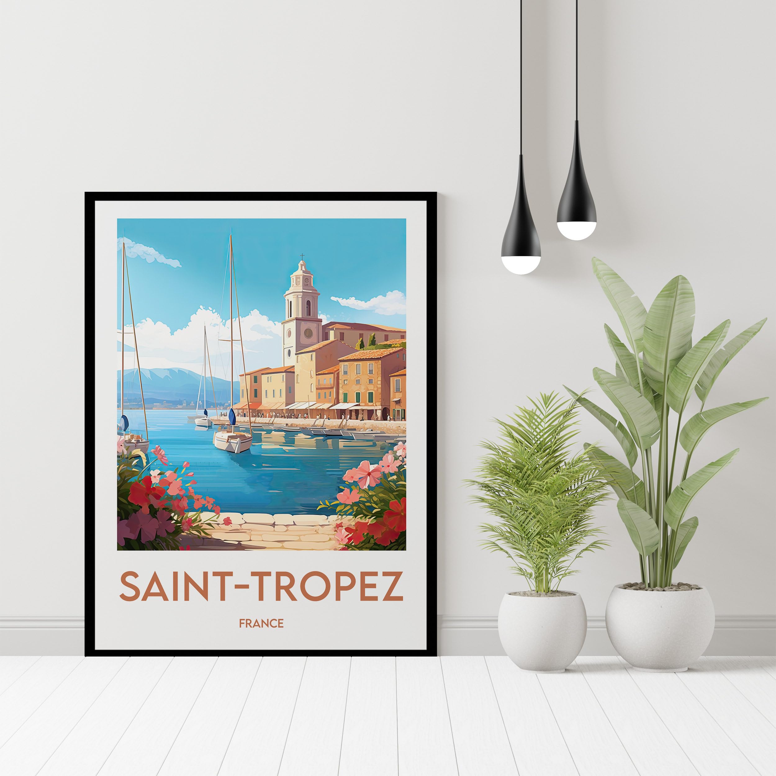 Poster Lithographique Lebasque - La Sieste à St Tropez - 60x100cm - Neuf