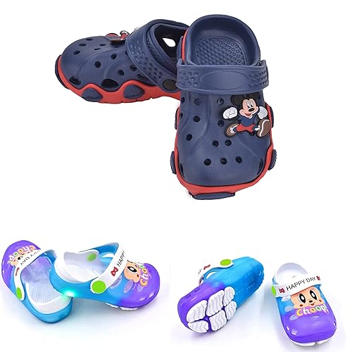 Kids Clogs Combo Multicolour Mickey and Light Clog Blue and red Light