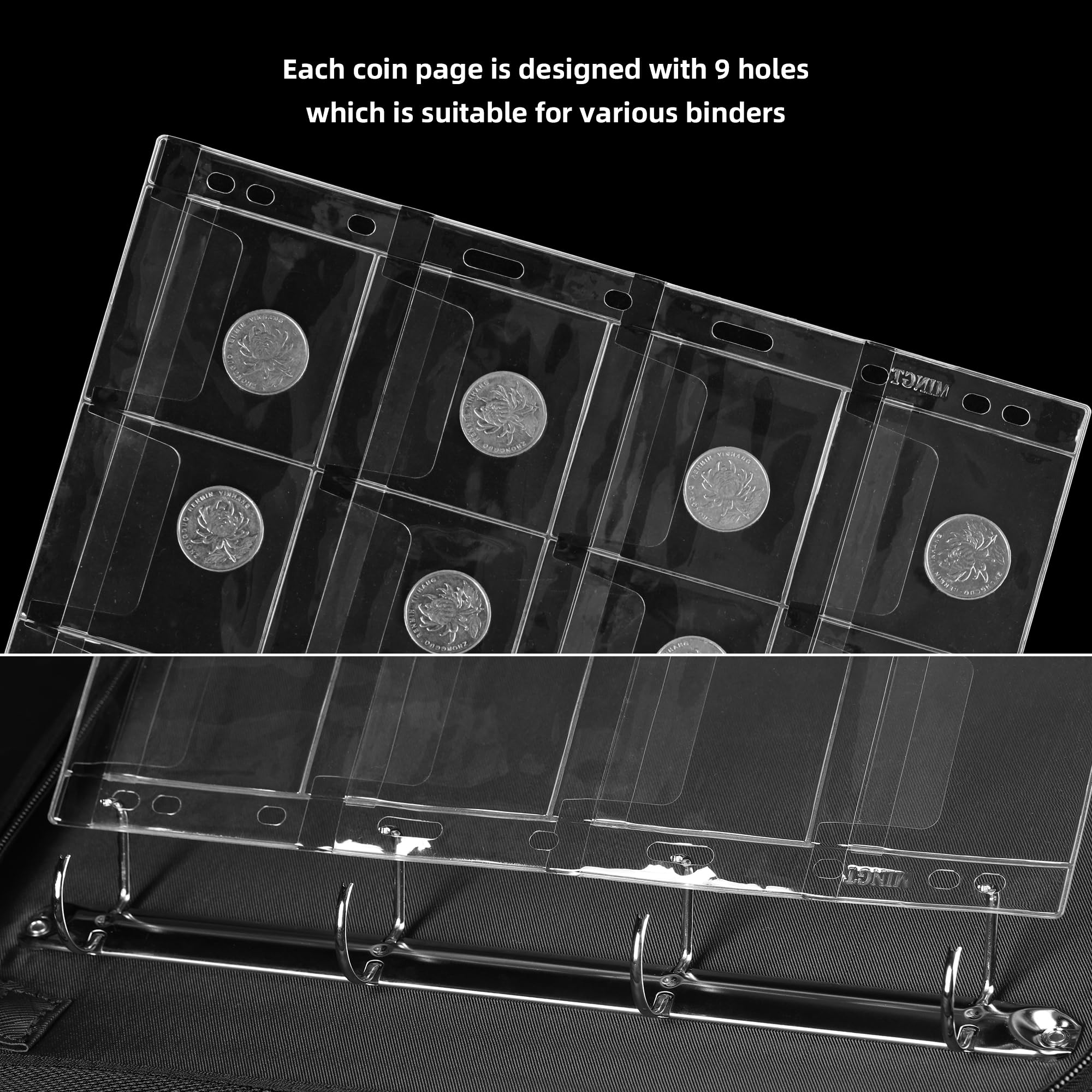 Snapklik.com : 12 Pockets Coin Collection Sleeves,10 Sheets Standard 9 ...