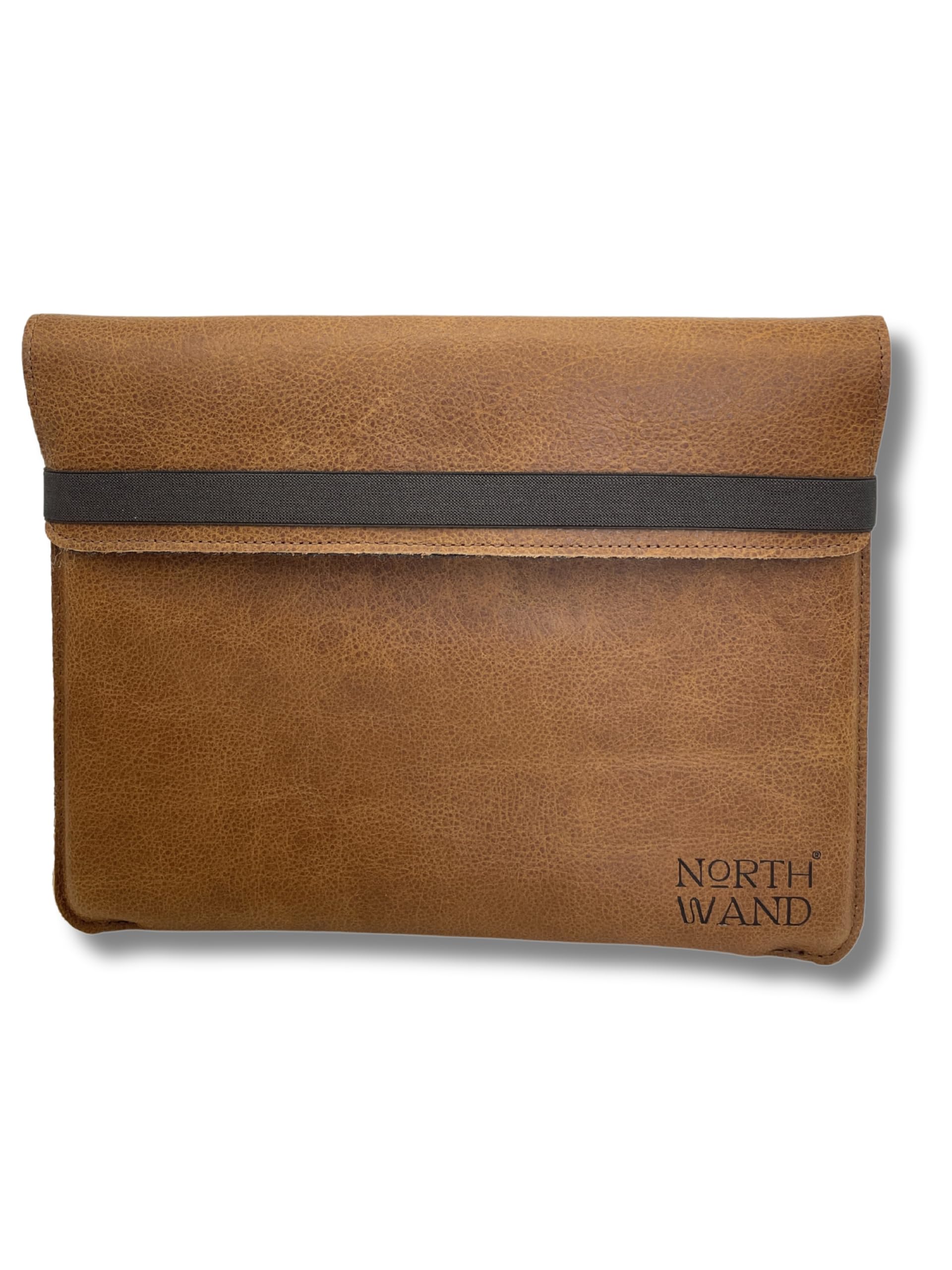 NorthWand Pokrowiec na MacBook Air 15 (M2), Pro 16 (M2), HP & Lenovo 15,6", notebooki 15-16". Etui, etui ze skóry garbowanej roślinnie z wytłoczeniem Signet. Handmade in Germany. Kolor brązowy