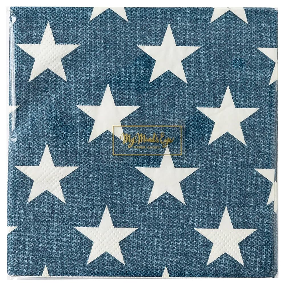 YQUQWN Papierservietten Mit Amerikanischer Flagge – 50 Stück, 33x33 Cm, Für 4. Juli & Patriotische Partys