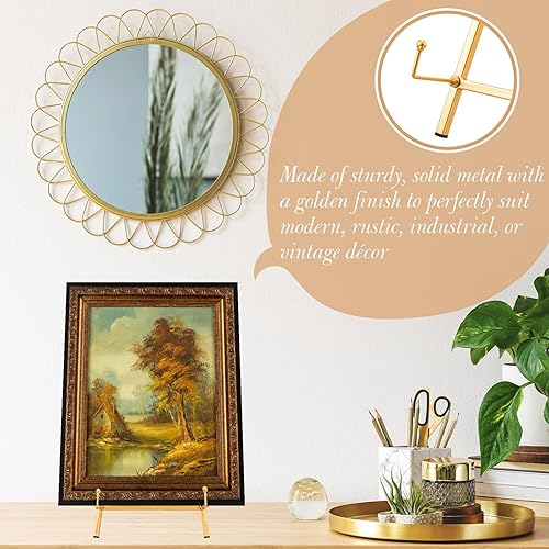 Miniatura 4 de Leinuosen Soporte de caballete de metal de 16.5 pulgadas de alto x 8.7 pulgadas de ancho x 4.3 pulgadas de profundidad, soporte de caballete de mesa