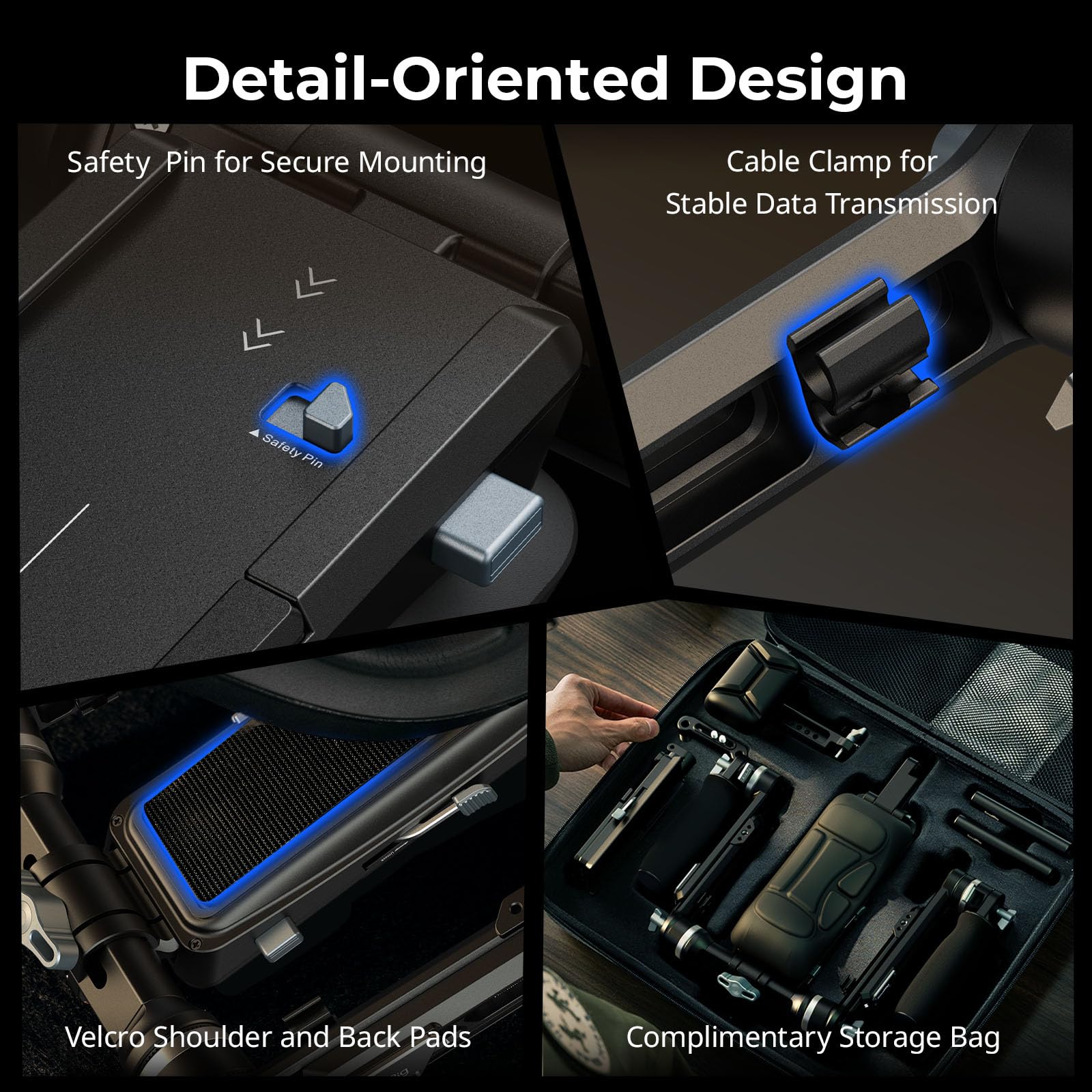 SMALLRIG HawkLock Kit de Fixation d'Epaule, Système de Support d'Epaule pour Appareils Photo/caméscopes Hybrides, Réglage Rapide en Une Seule Touche, Compatible avec Arca-Swiss/MFT, SR007 Pro-4181B