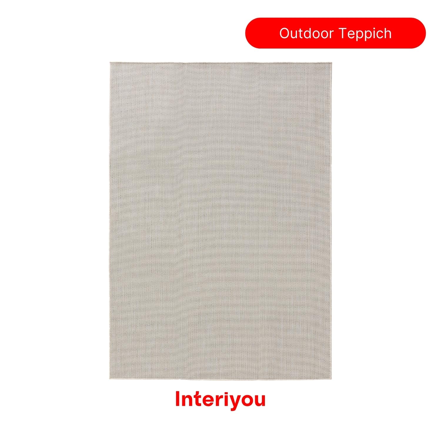 Interiyou Outdoor Teppich Wetterfest Lome - 120x170 cm Weiß - Wasserfest für Balkon, Terrasse, Garten - Outdoorteppich passend auch für Wohnzimmer, Schlafzimmer und Küche - Aussenteppich