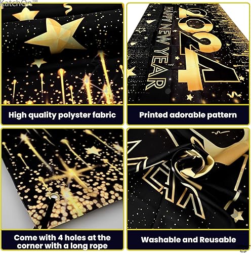 Miniatura 4 de KatchOn, Cartel XtraLarge de feliz año nuevo  72 x 44 pulgadas  Fondo de Año Nuevo para decoraciones de Año Nuevo 2024  Cartel de Nochevieja para