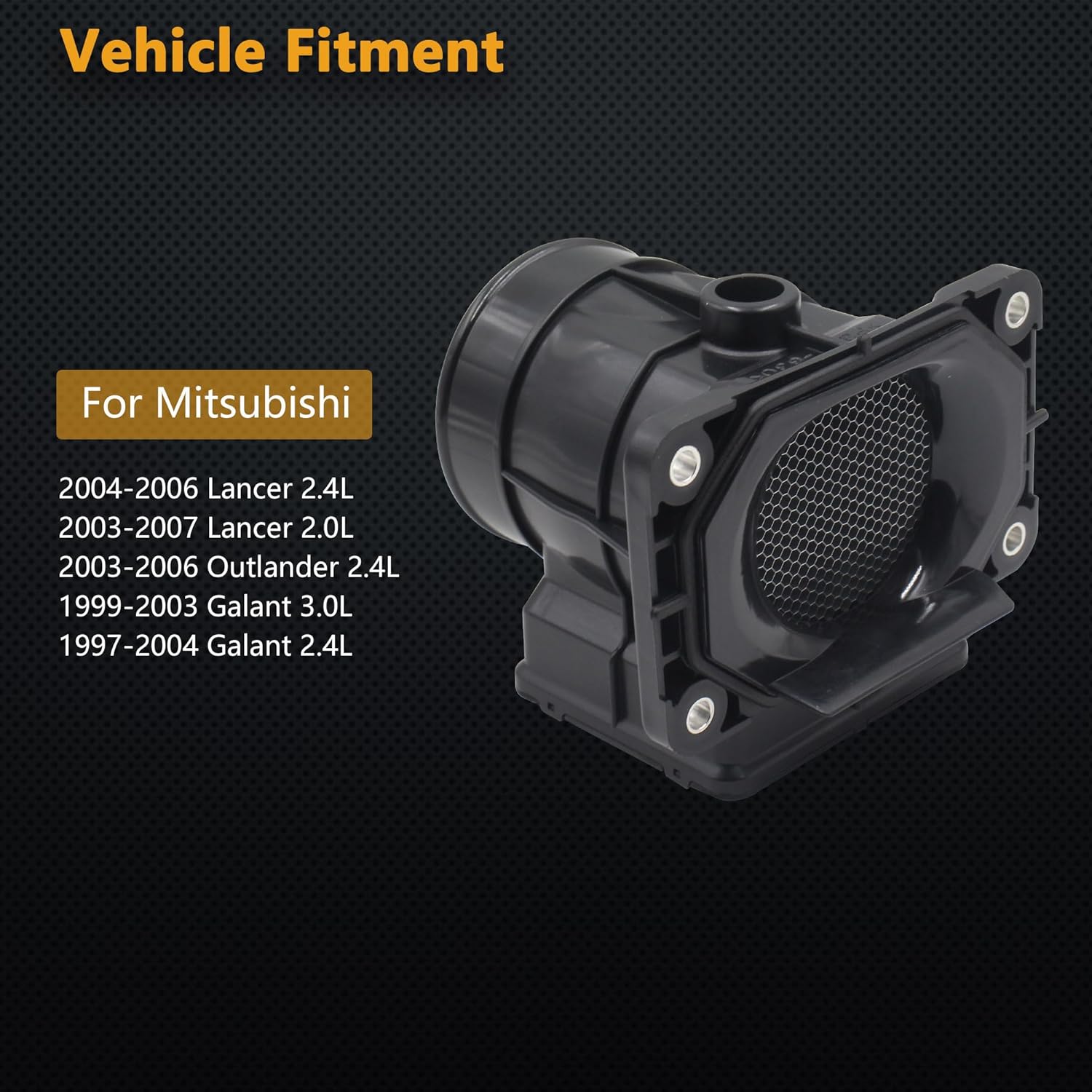 Mass Air Flow Sensor Maf Meter Compatible with Mitsubishi Lancer 2.4L 04-06; Lancer 2.0L 03-07; Outlander 2.4L 03-06; Galant 3.0L 99-03; Galant 2.4L 97-04 Replace OE MD336481 E5T08271
