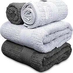 Jogo De Banho Gigante Buddemeyer - Toalha Banhão Fio Penteado Canelado - 100% Algodão - Kit 4 Peças (Cinza 1831/1872)