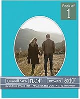 Vista 47 de CountryArtHouse Marco ovalado de 11 x 14 pulgadas, sin ácido, con núcleo blanco, corte biselado para fotos de 8 x 10 pulgadas, se adapta a marcos