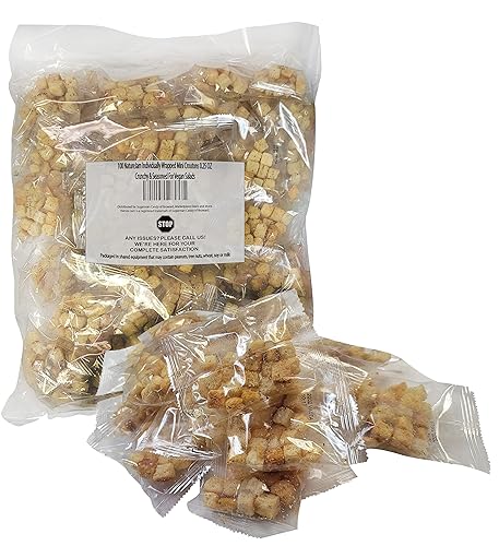 Miniatura 4 de 25 Naturejam - Mini crutones envueltos individualmente, 0.25 onzas, crujientes y sazonados para ensaladas veganas
