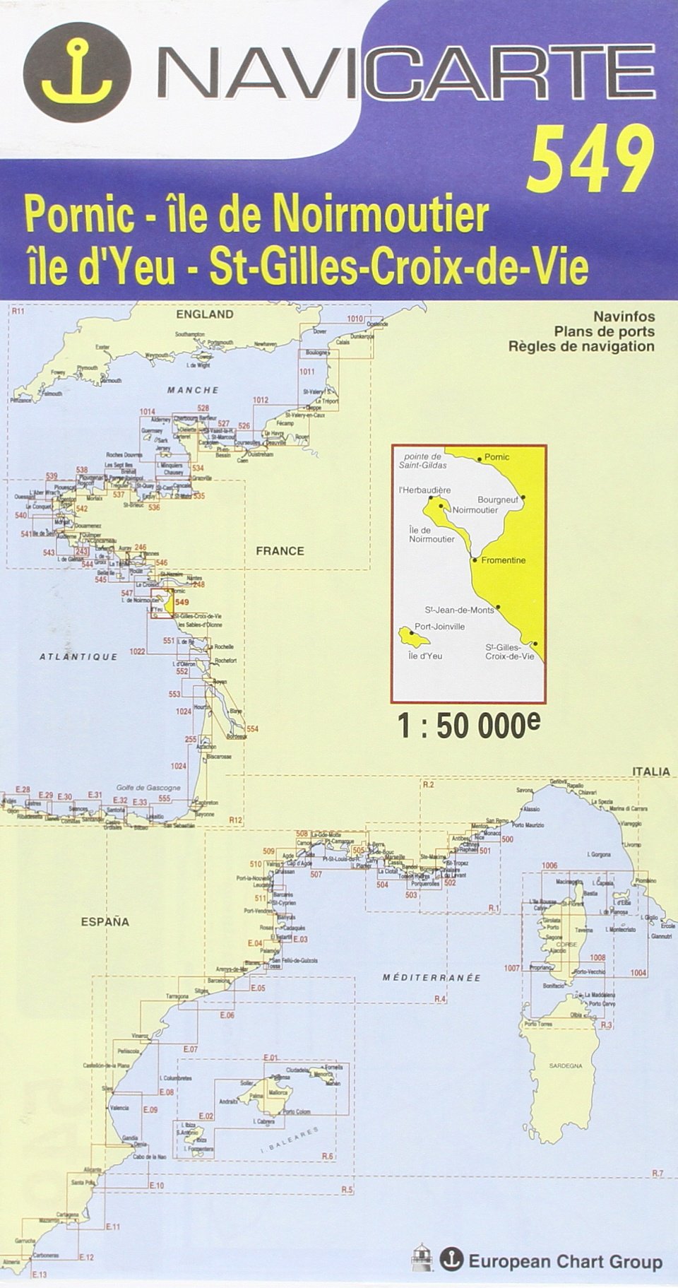 Carte marine : Pornic - St-Gilles-Croix-de-Vie