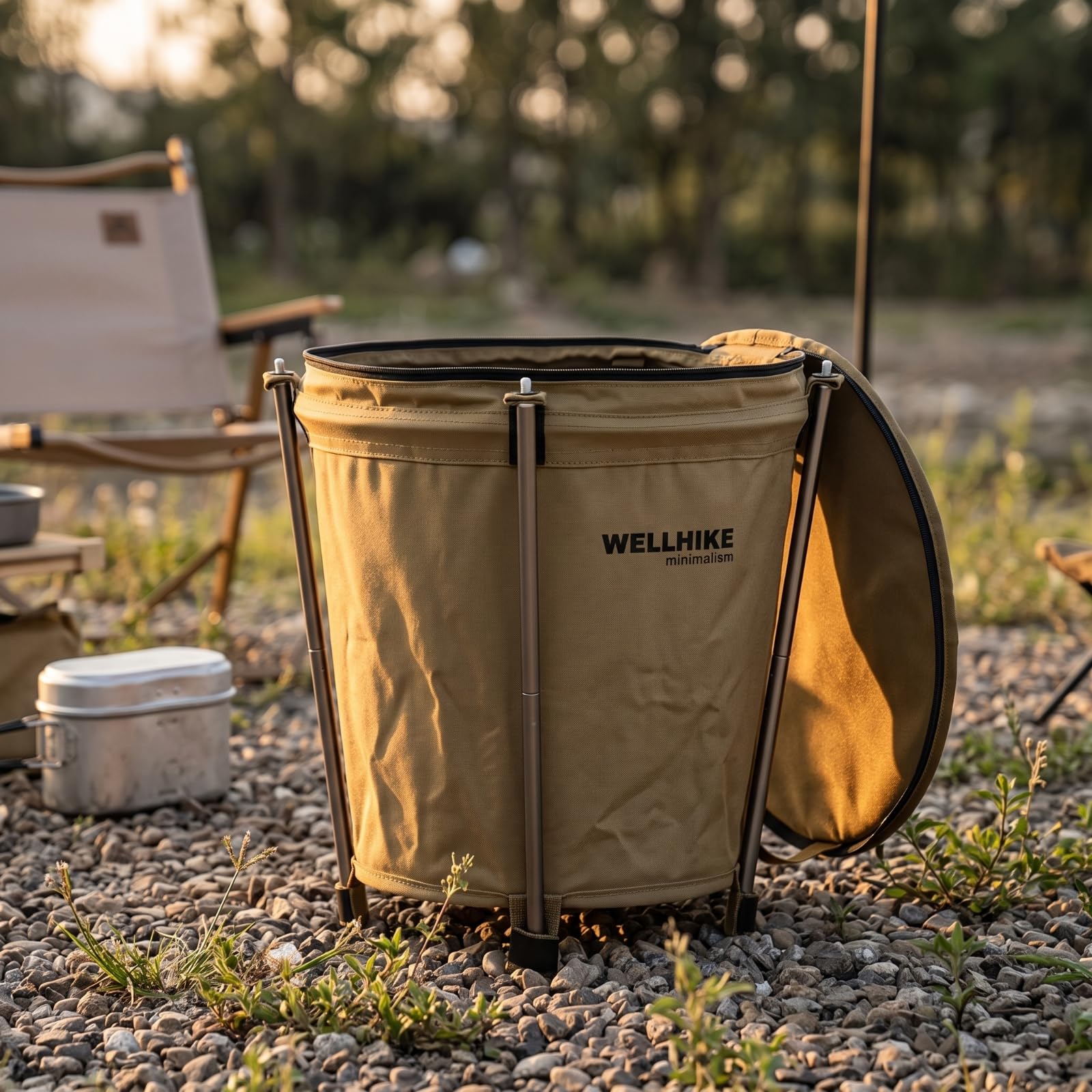 Sharplace Outdoor Faltbarer Mülleimer Klappbarer Abfallbehälter Campingtasche Müllsackhalter mit Innenauskleidung aus PVC Und 600D Gewebe mit Vier Stützstangen
