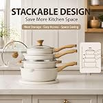 SENSARTE Nonstick Ceramic Cookware Set 13-Piece, Healthy Pots and Pans Set, Non-Toxic Kitchen Cooking Set with Stay-Cool Handles, Silicone Tools and Pot Protectors, PFAS and PFOA Free
