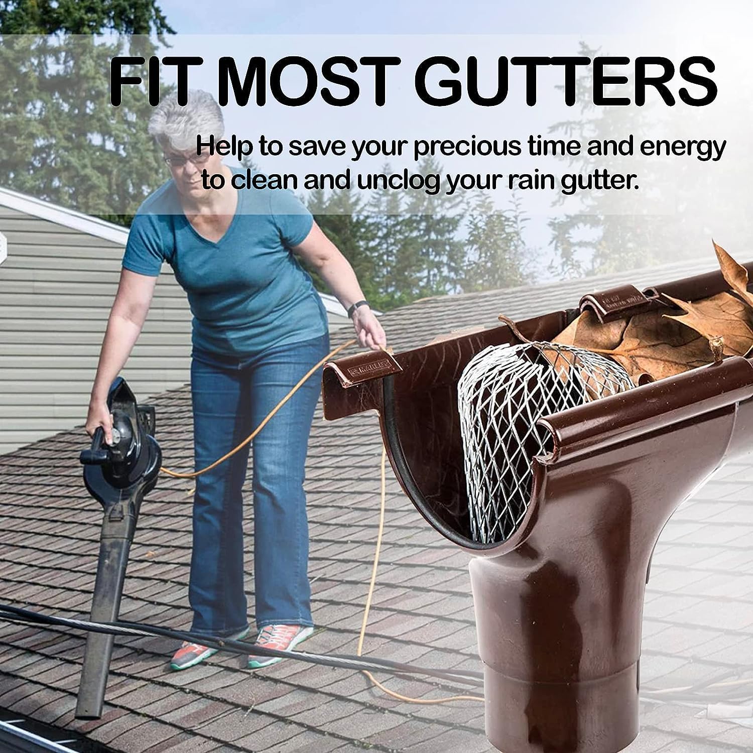 Snapklik.com : Fuvtory 12 Pack Gutter Guards, Gutter Downspout Guard ...