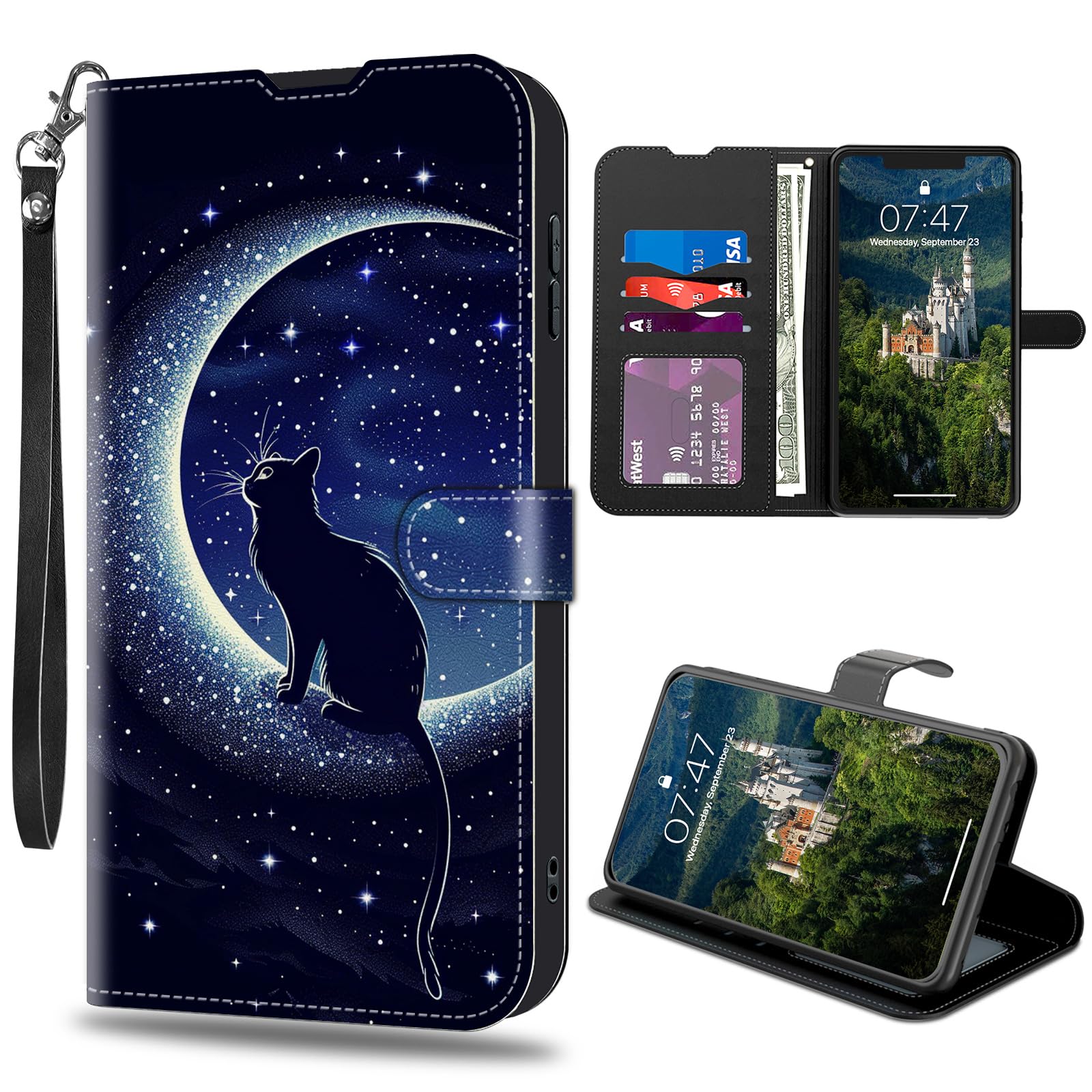 CAPAUNVDA for Samsung Galaxy A15 5G Wallet Case with Credit Card Slots Holder, PU Leather Shockproof RFID Blocking Cover for Samsung Galaxy A15 5G，