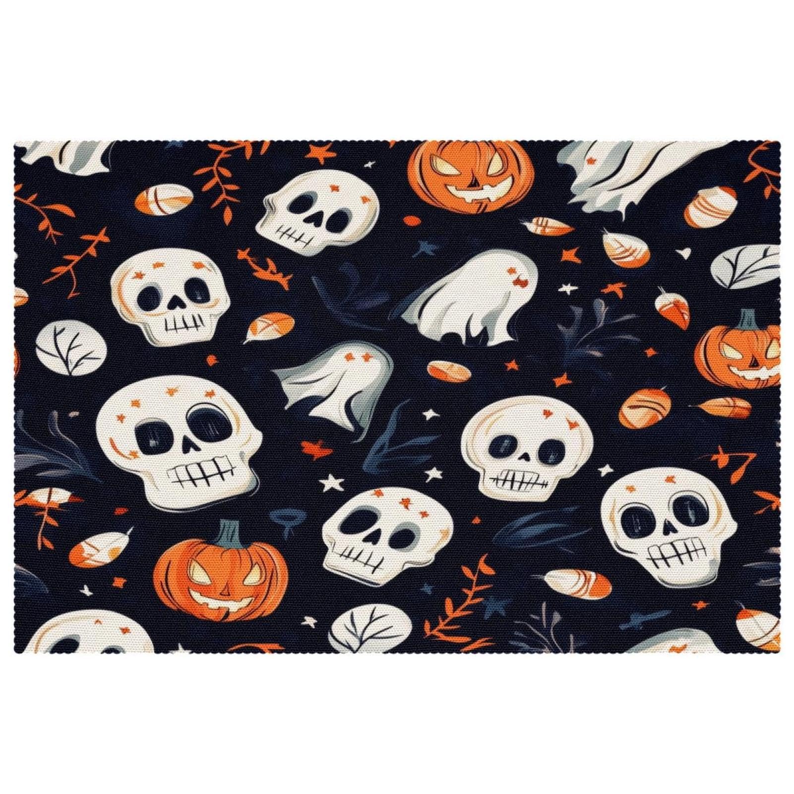Sets de table de cuisine antidérapants et résistants à la chaleur pour Halloween x6