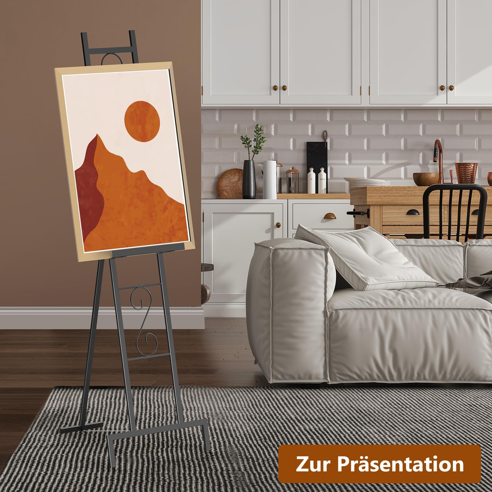 2er-Pack Schwarz Staffelei-Ständer für Schilder, 147cm höhe verstellbarer Willkommens-/Hochzeitsschilderständer für Ausstellung