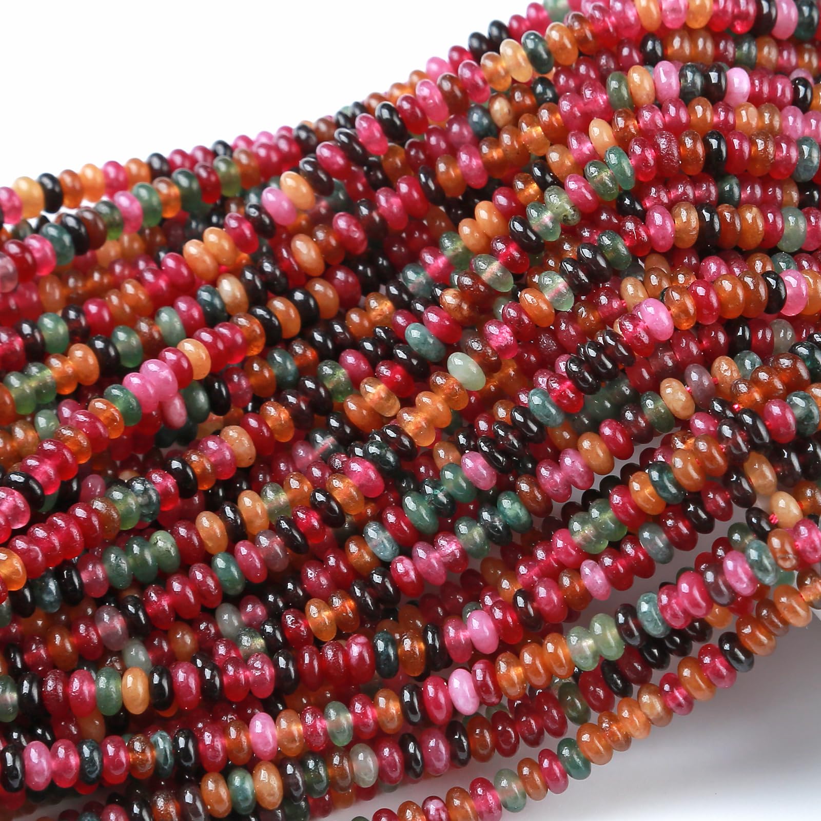 2x4MM 150PCS Tourmaline Tube Rondelle Abacus Disk Spacer Loose Beads for Jewelry Making