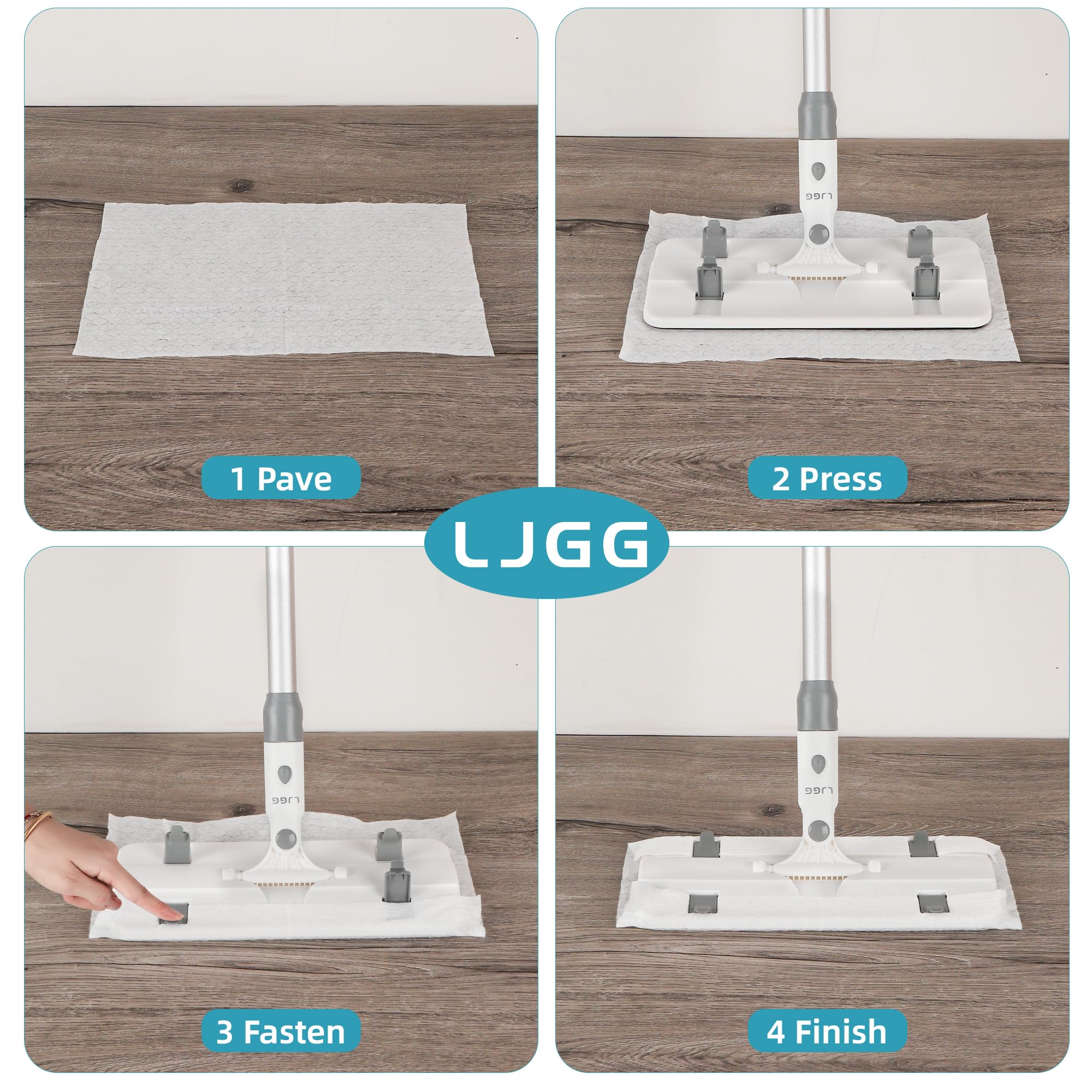 Mopas ligeras para limpieza de suelos, kit de trapeador seco y húmedo 2 en 1, kit de inicio de barrido y trapeador que incluye 1 fregona + 20 recambios secos + 20 recambios húmedos