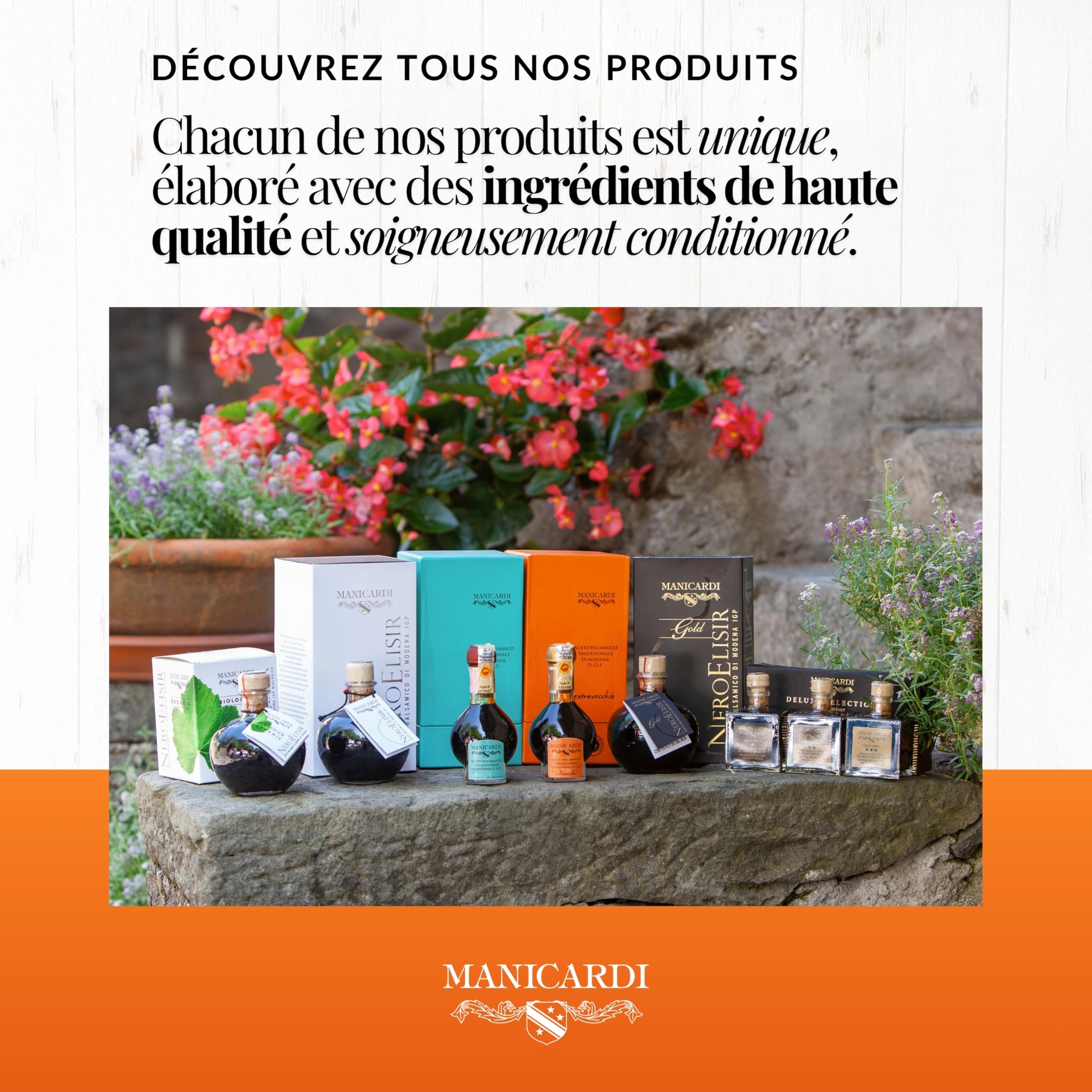 MANICARDI Vinaigre Balsamique Traditionnel de Modène AOP Extra Vieux – Vieilli 25 Ans, Parfait pour Snacks, Pâtes, Légumes, Vinaigrettes et Viandes – Produit en Italie, 100 ml