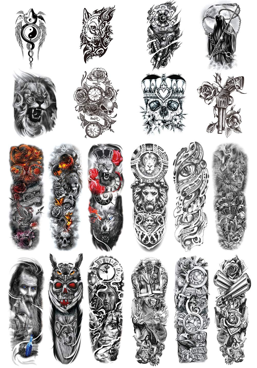 Buy DaLin Extra Large Temporary Tattoos Full Arm and Half Arm Tattoo