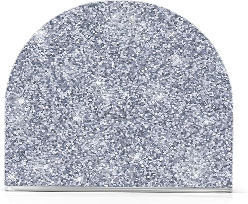Miniatura 2 de Servilletero con purpurina plateada para mesa, dispensador de pañuelos independiente, soporte de servilleta de acrílico para encimera de cocina y