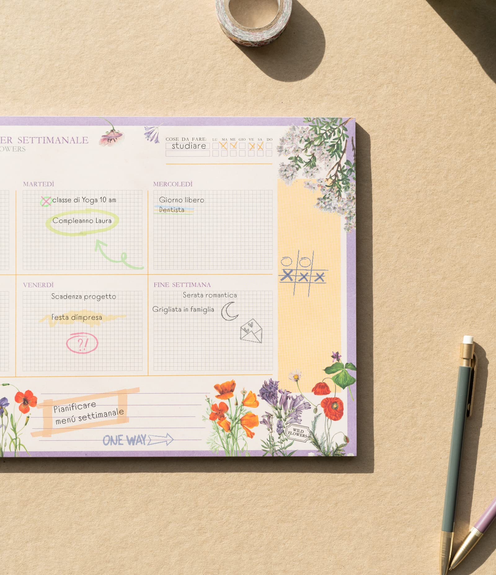 Grupo Erik Weekly Planner A4 In Italian - Wild Flowers - Image 3