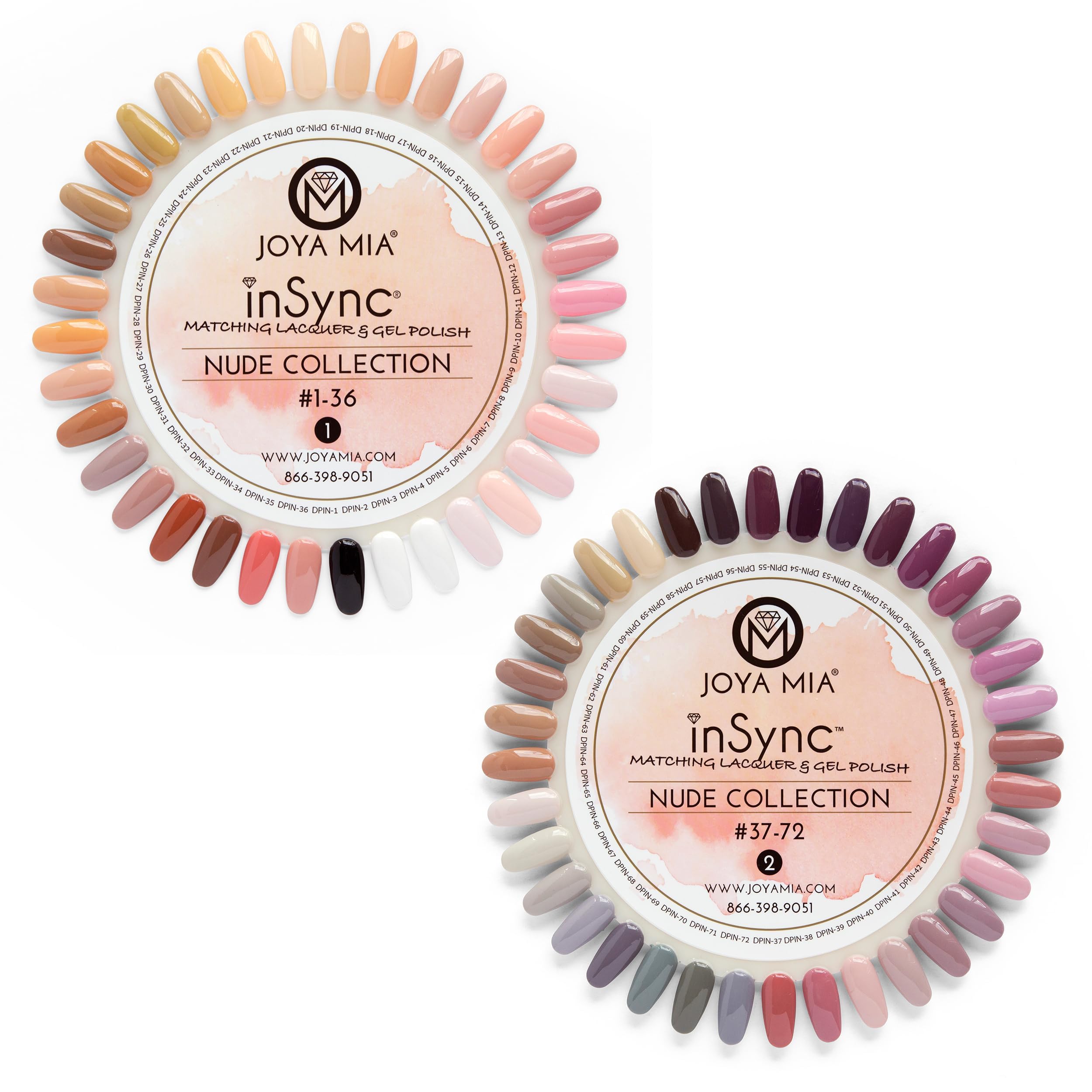 Nude Collection 3in1 Dipping Powder sets Matching Colors by Joya Mia Gel polish and matching nail lacquer Nail