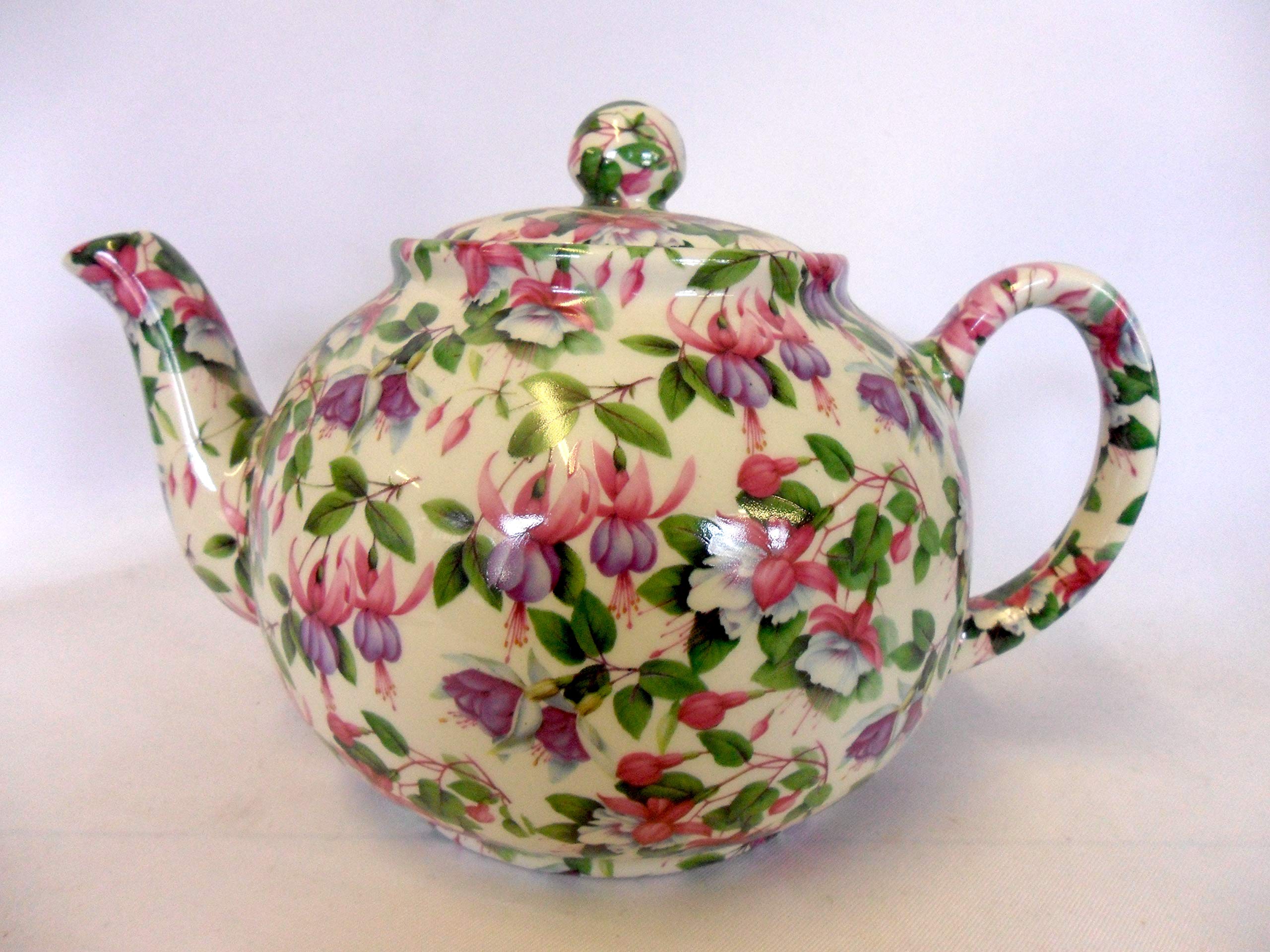 Heron Cross Pottery Fuchsia 6 Cup Teapot In Design