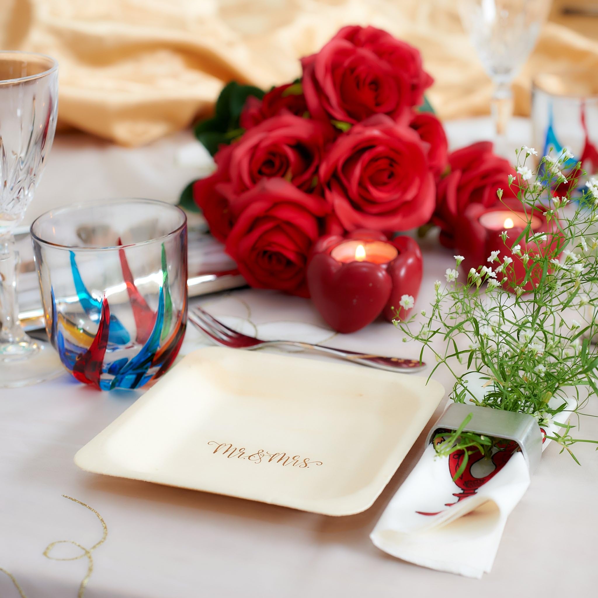 Ensemble De 50 Assiettes Compostables, Assiettes En Feuille De