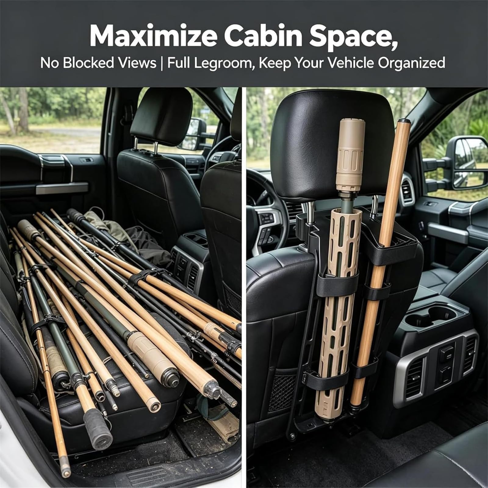 2026 Ultimate Universal Sitz Back Gun Rack Einstellbare Fahrzeug Gewehr Sitz Rückenlehne Vertikale Waffen Halter Auto Front Kopfstütze Halterung für LKW, Autos Etc