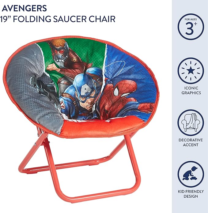 Sillón Plegable Infantil con Cojín, Metal, Avengers miniatura 4
