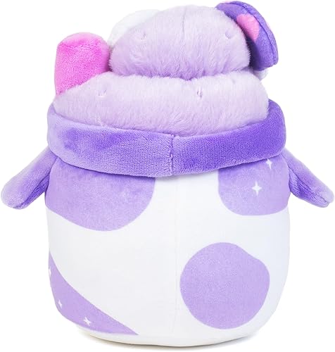 Miniatura 4 de Cuddle Barn PlushGoals Witchy Brew Mooshake Juguete de peluche con aroma a púrpura Kawaii súper suave para Halloween, 7 pulgadas