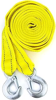 QWORK Tow Strap, | 1.8" x 13' | 11000 lb Capacity, Heavy Duty Towing Strap with Safety Hook, Trailer Rope Unloader for Vehicle Recovery, Towing, Stump Removal, etc