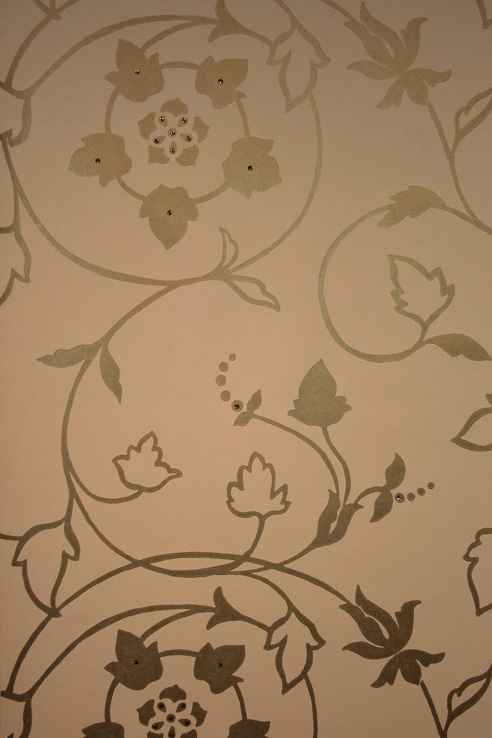 Papier peint volutes épaisses crème et doré pour pose facile WTD