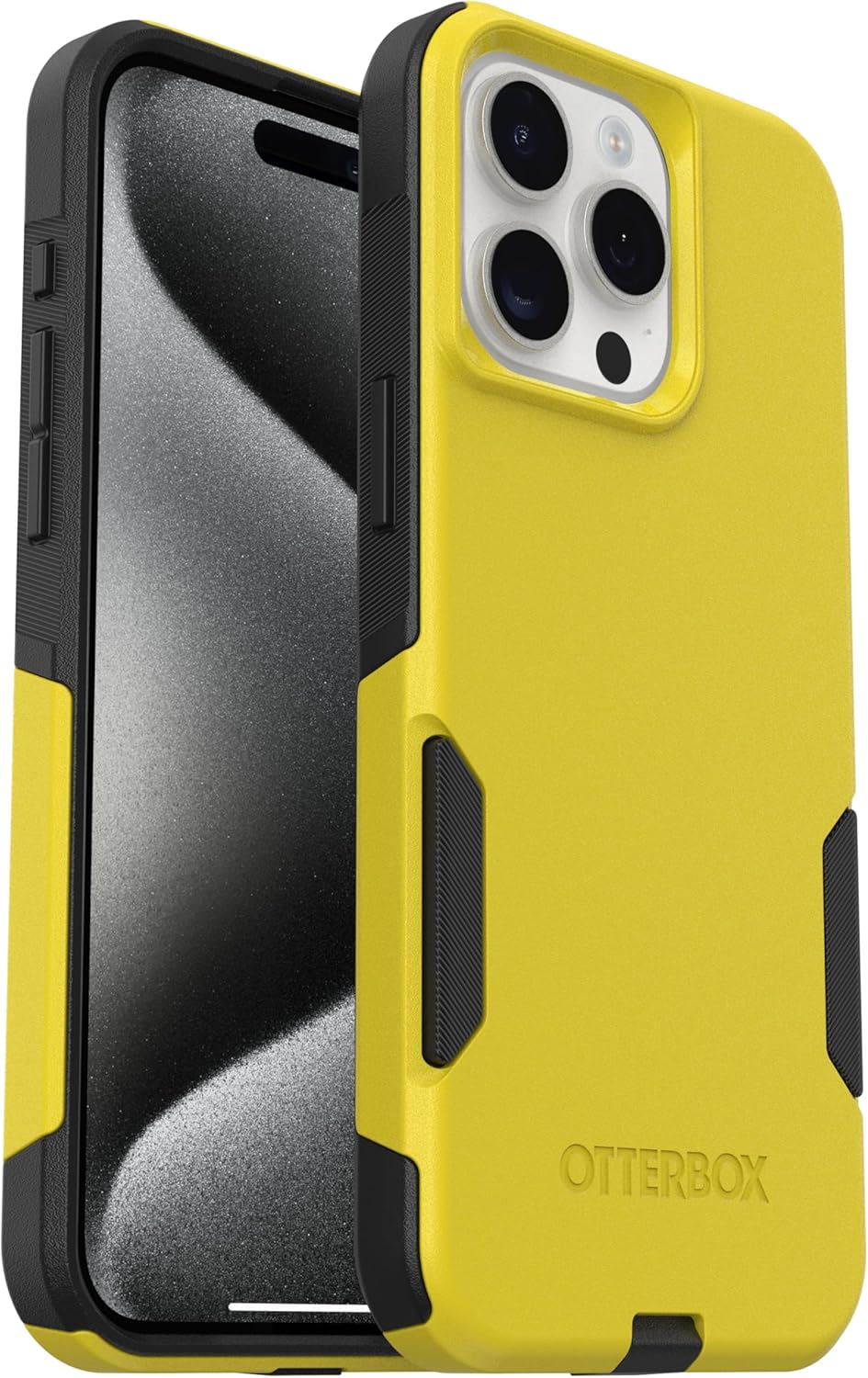 OtterBox iPhone 15 Pro Max (Only) - Commuter Series Case - Night Reverse (Yellow & Black) - Slim & Tough - Pocket-Friendly - with Port Protection - Non-Retail Packaging