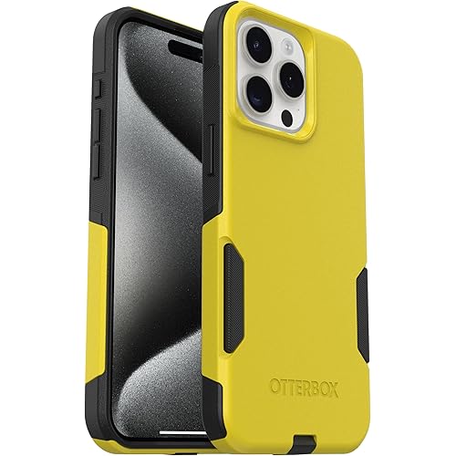 OtterBox iPhone 15 Pro Max (Only) - Commuter Series Case - Night Reverse (Yellow & Black) - Slim & Tough - Pocket-Friendly - with Port Protection - Non-Retail Packaging