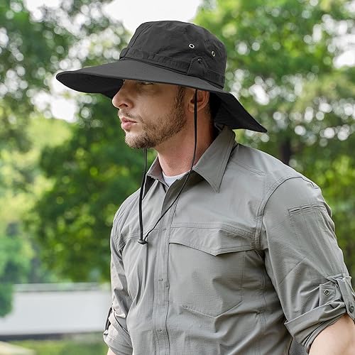 Miniatura 2 de ZLYC Sombrero de sol de ala extra ancha para exteriores para hombres y mujeres, impermeable, sombrero Boonie
