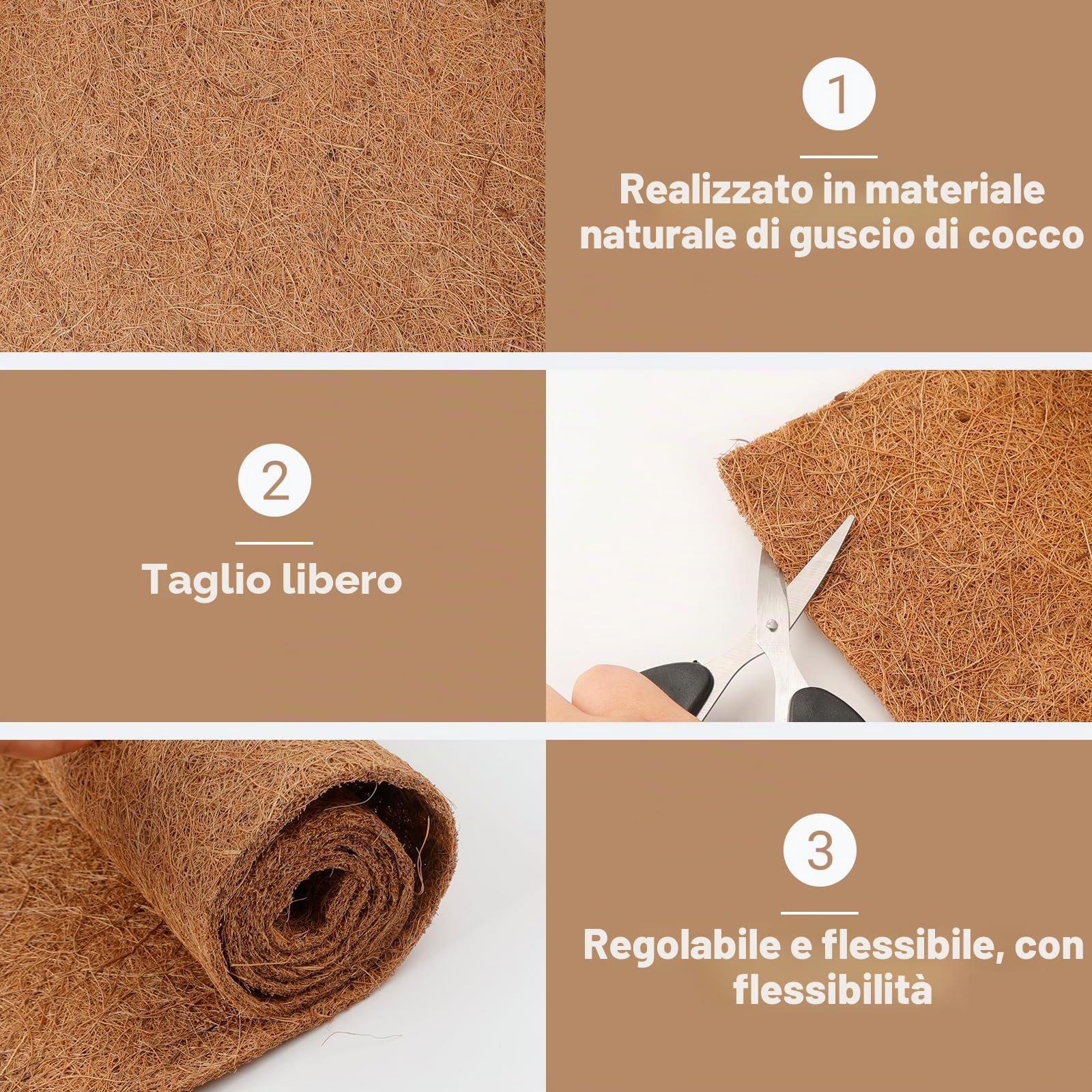 3 pezzi di stuoie di canapa per roditori Tappeto di canapa al 100% in fibre di cocco 100 x 30 cm, assorbono gli odori, per conigli, lepri e criceti Stuoia di canapa Biodegradabile