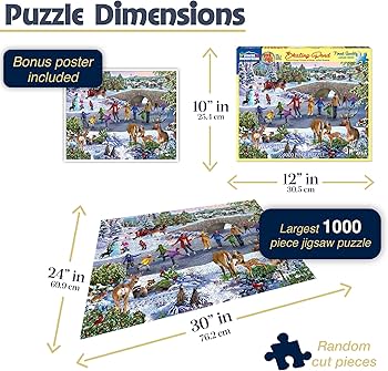 Amazon.com: White Mountain Puzzles Skating Pond Seek & Find Puzzle