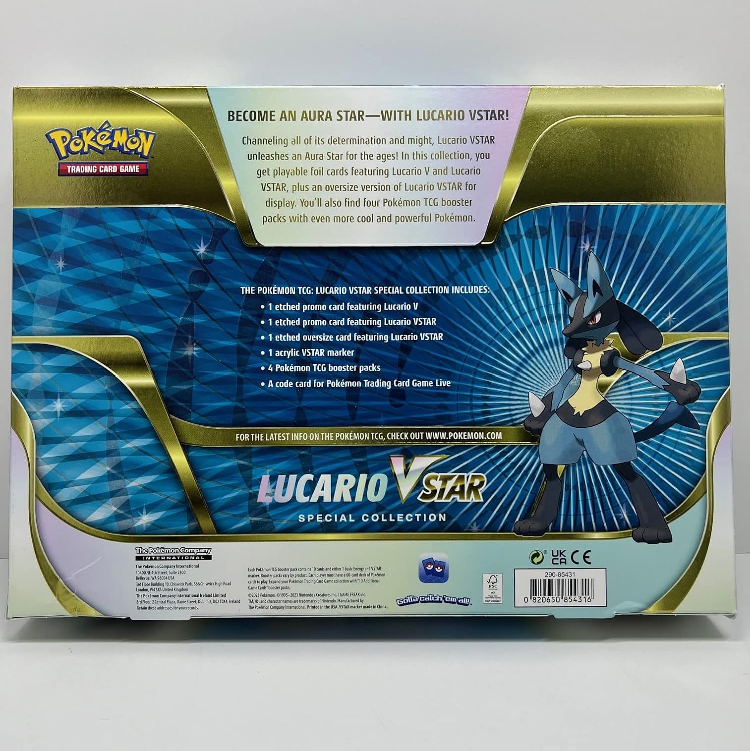 Pokemon TCG: Lucario VSTAR Special Collection Box - 4 Packs