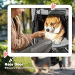 PawHut Pet Stroller for Small Dogs, 3 Rubber Wheels Pet Jogger, One-click Easy Folding All-Terrain Dog Stroller, Adjustable Canopy, Zippered Mesh Window Door, Storage Basket, Grey