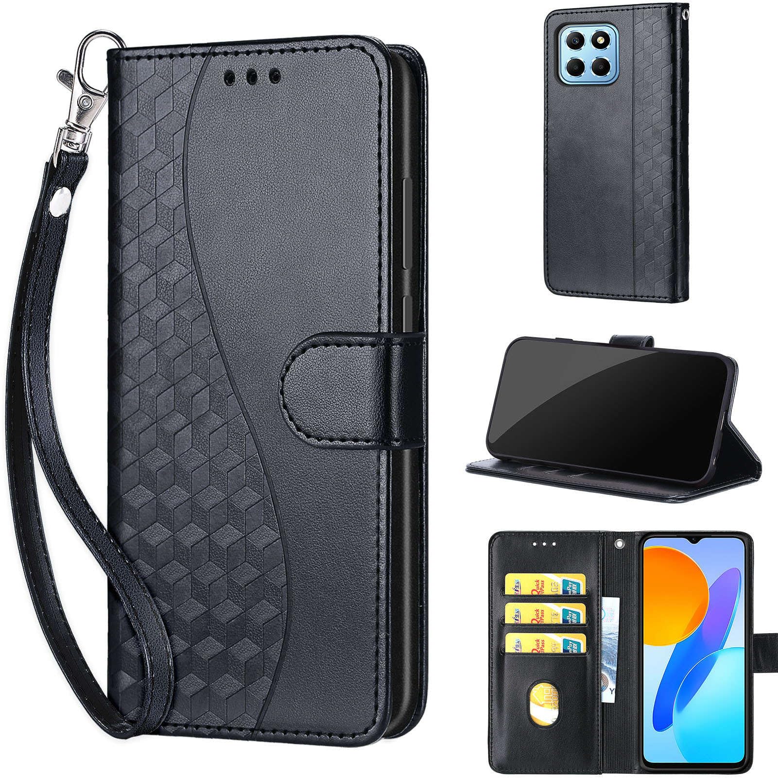 Étui Portefeuille En Eco-cuir Noir Pour HTC T9292 HD7 - Neuf