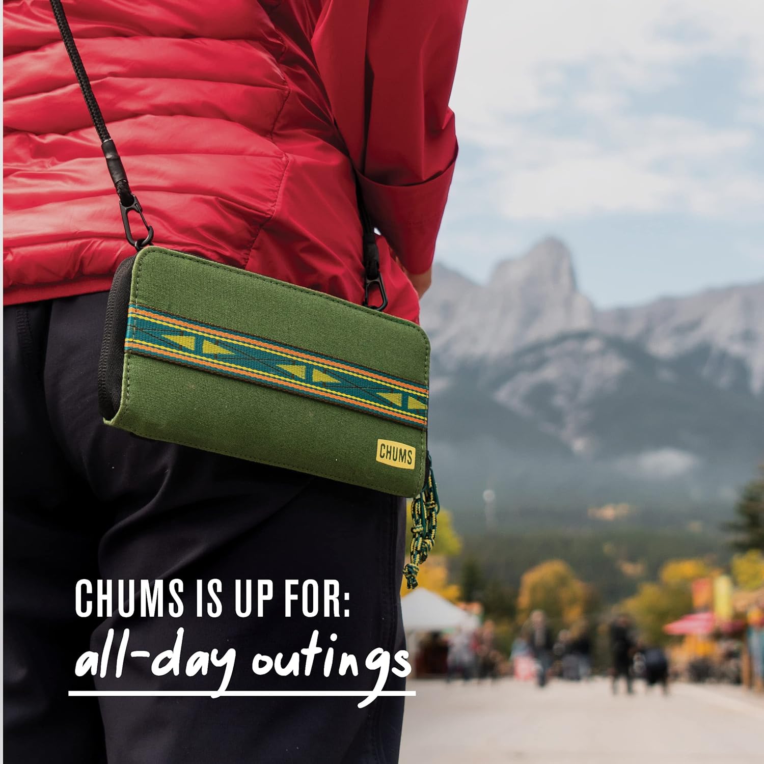 Chums Nomad Wallet - Purse & Cell Phone Wallet with Card Storage, Extra Pocket Space & Removable Strap - Black - Image 4